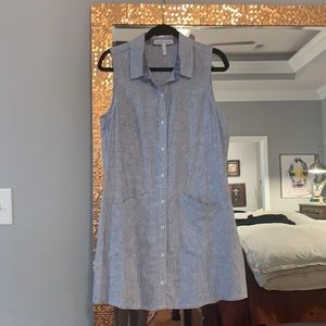 BCBGeneration Sleeveless Striped Linen Dress